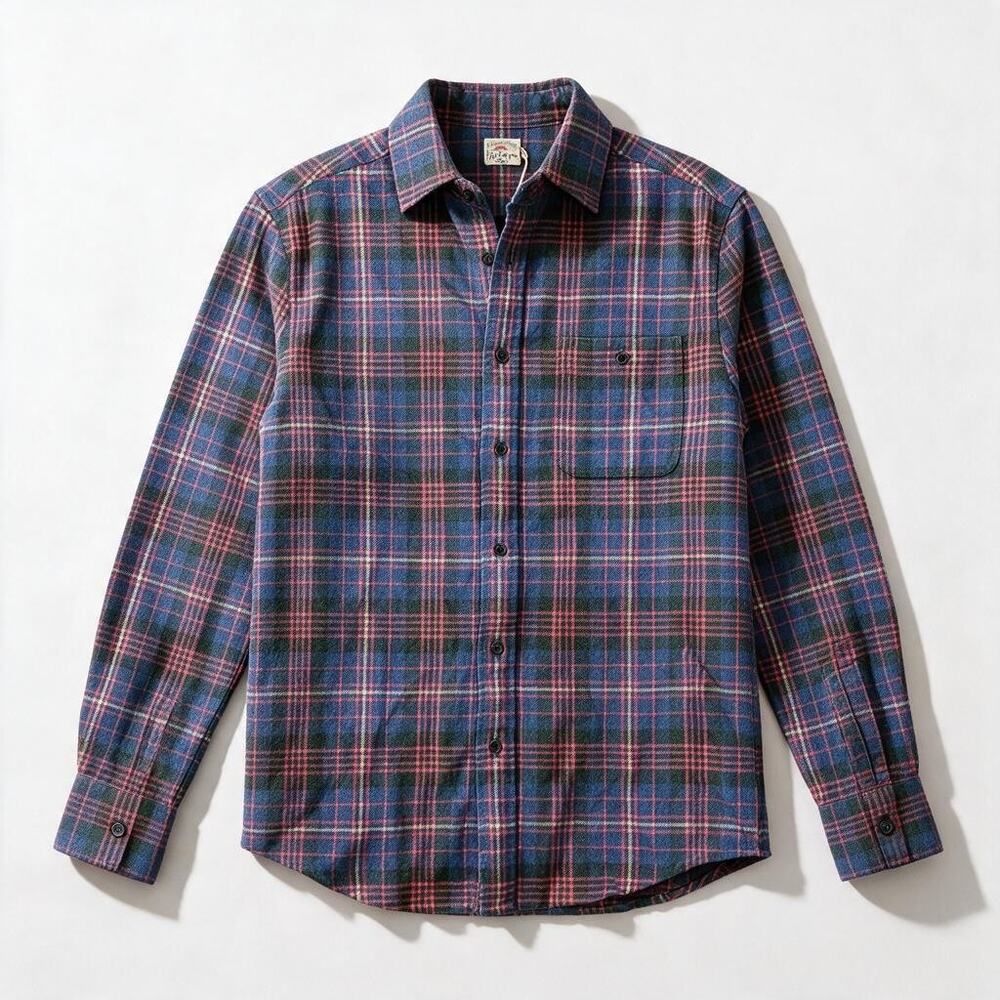 NEW Faherty XS Super Brush Flannel Button Down Shirt Plaid Organic Cotton